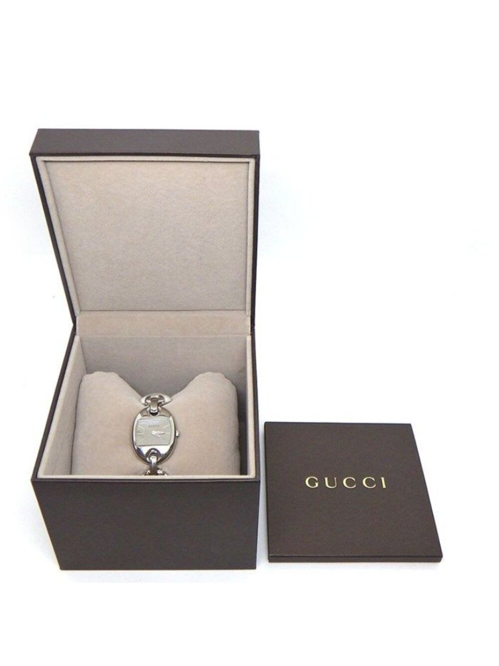 Gucci Watch Marina 121.5 Mirror Surface Dial Oval Link Bracelet - Picture 9 of 10